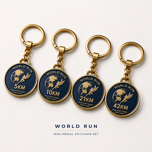 World Run Mini Medal Keychain Collector Set